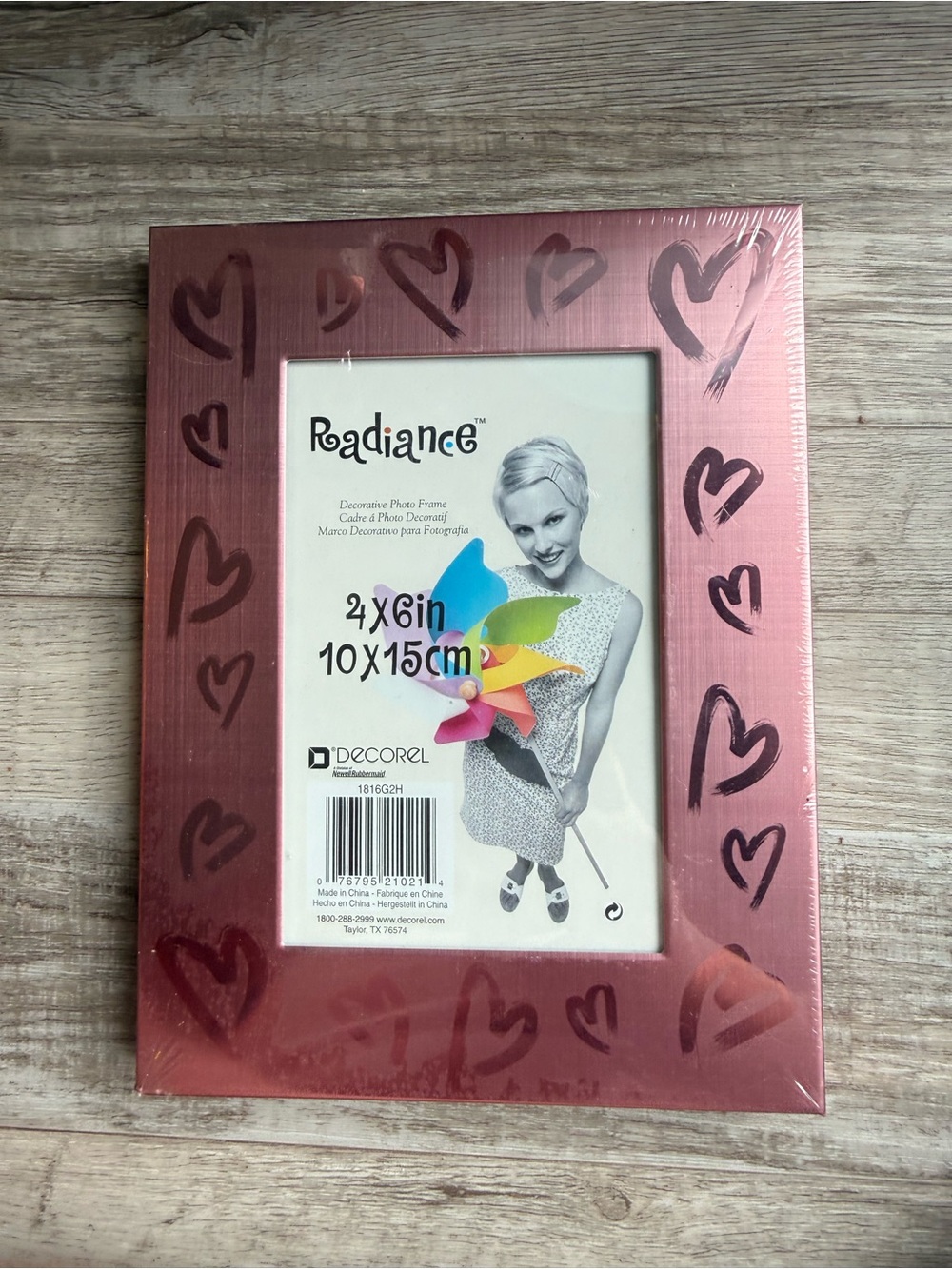 Radiance Pink Heart Decorative Photo Frame by - 4x6in